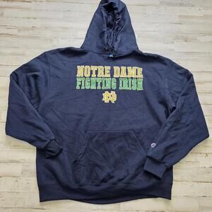Notre Dame Fighting Irish Hoodie Mens XL Blue NCAA Champion Eco Sweatshirt